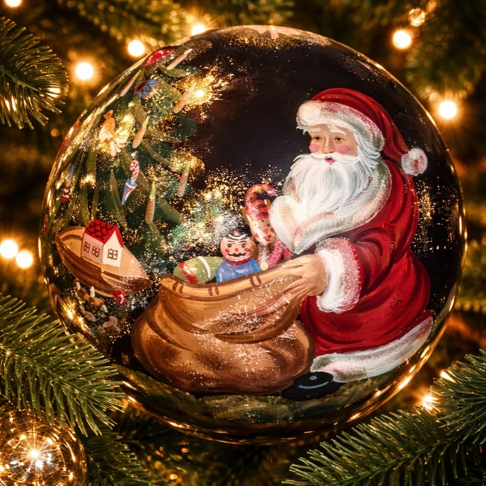 2007 Festive Santa Christmas Ornament